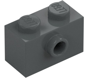 LEGO Mörk Stengrå Kloss 1 x 2 med 1 Knopp på Sida (86876)