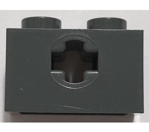 LEGO Dark Stone Gray Brick 1 x 2 with Axle Hole ('+' Opening and Bottom Stud Holder) (32064)