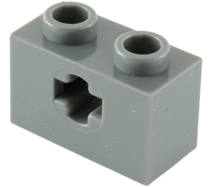 LEGO Gris pierre foncé Brique 1 x 2 avec Essieu Trou (ouverture '+' et tube inférieur) (31493 / 32064)