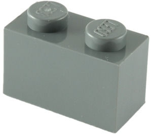 LEGO Dunkles Steingrau Backstein 1 x 2 mit Unterrohr (3004 / 93792)