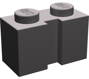 LEGO Dark Stone Gray Brick 1 x 2 with Groove (4216)
