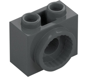 LEGO Dark Stone Gray Brick 1 x 2 x 1.3 with Rotation Joint Socket (80431)