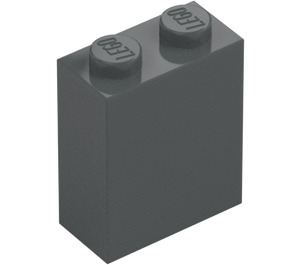 LEGO Dark Stone Gray Brick 1 x 2 x 2 with Inside Axle Holder (3245)