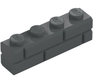 LEGO Темний камінь сірий Цегла 1 x 4 з Embossed Bricks (15533)