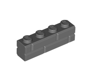 LEGO Dark Stone Gray Brick 1 x 4 with Embossed Bricks (15533)