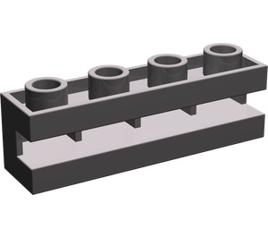 LEGO Dark Stone Gray Brick 1 x 4 with Groove (2653)