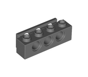 LEGO Dunkles Steingrau Stein 1 x 4 mit Löcher und Bumper Halter (2989)