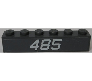 LEGO Gris pierre foncé Brique 1 x 6 avec '485' Autocollant (3009)