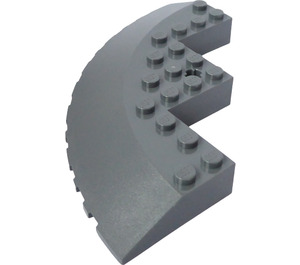 LEGO Dark Stone Gray Brick 10 x 10 Round Corner with Tapered Edge (58846)