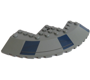 LEGO Dark Stone Gray Brick 10 x 10 Round Corner with Tapered Edge with Hyena Droid Rectangles Sticker (58846)