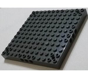LEGO Dark Stone Gray Brick 12 x 12 with 3 Pin Holes per Side and 1 Peg per Corner (47976)