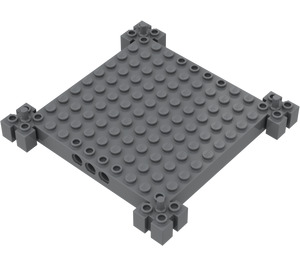 LEGO Tmavě kamenná šedá Kostka 12 x 12 x 1 s Grooved Roh Supports (30645)