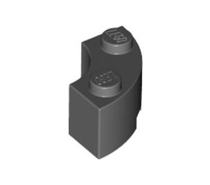 LEGO Dark Stone Gray Brick 2 x 2 Round Corner with Stud Notch and Hollow Underside (3063 / 45417)