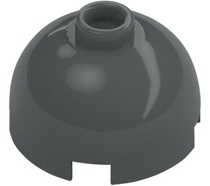 LEGO Dark Stone Gray Brick 2 x 2 Round with Dome Top (with Axle Holder) (3262 / 30367)