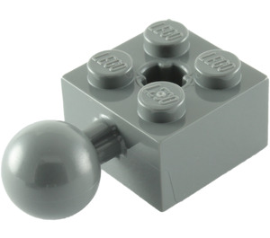 LEGO Dark Stone Gray Brick 2 x 2 with Ball Joint and Axlehole without Holes in Ball (57909)