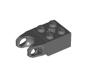 LEGO Dark Stone Gray Brick 2 x 2 with Ball Socket and Axlehole (Wide Reinforced Socket) (62712)