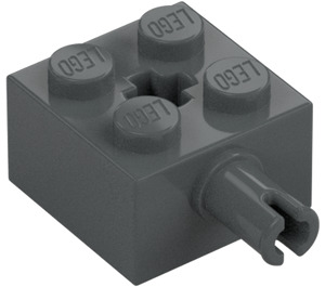 LEGO Dunkles Steingrau Stein 2 x 2 mit Pin und Achsloch (6232 / 42929)