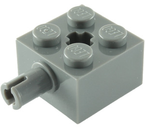 LEGO Dark Stone Gray Brick 2 x 2 with Pin and Axlehole (6232 / 42929)