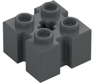 LEGO Ciemny kamienny szary Cegła 2 x 2 z Slots I Axlehole (39683 / 90258)