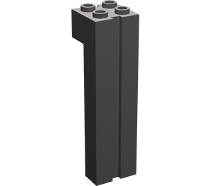 LEGO Dark Stone Gray Brick 2 x 2 x 6 with Groove (6056)