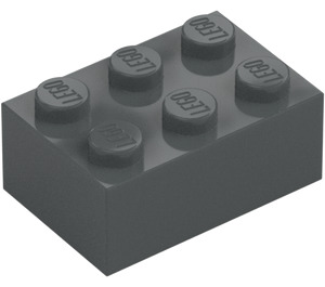 LEGO Mørk stengrå Klods 2 x 3 (3002)