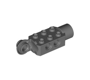 LEGO Dark Stone Gray Brick 2 x 3 with Holes, Rotating with Socket (47432)