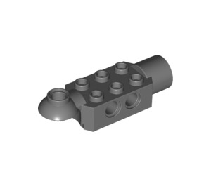 LEGO Dark Stone Gray Brick 2 x 3 with Horizontal Hinge and Socket (47454)