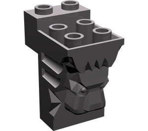 LEGO Dark Stone Gray Brick 2 x 3 x 3 with Lion's Head Carving and Cutout (30274 / 69234)