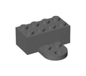 LEGO Dark Stone Gray Brick 2 x 4 Magnet with Plate (35839 / 90754)