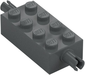 LEGO Dunkles Steingrau Stein 2 x 4 mit Pins (6249 / 65155)