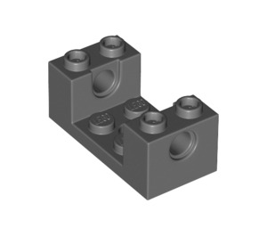 LEGO Dark Stone Gray Brick 2 x 4 x 1.3 with 2 x 2 Cutout and Holes (18975 / 26447)