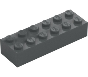 LEGO Mörk Stengrå Kloss 2 x 6 (2456 / 44237)