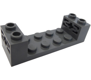 LEGO Dark Stone Gray Brick 2 x 6 x 1.3 with Axle Bricks with Reinforced Ends (65635)