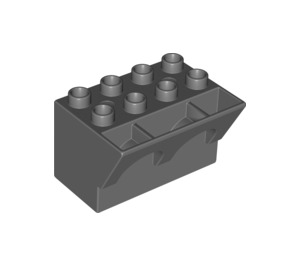 LEGO Dark Stone Gray Brick 4 x 3 x 3 Wry Inverted (51732)