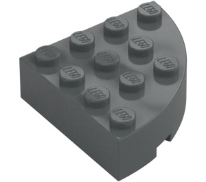 LEGO Dark Stone Gray Brick 4 x 4 Round Corner (2577)