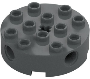 LEGO Dark Stone Gray Brick 4 x 4 Round with Holes (6222)