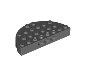 LEGO Mörk Stengrå Kloss 4 x 8 Runda Semi Cirkel (47974)