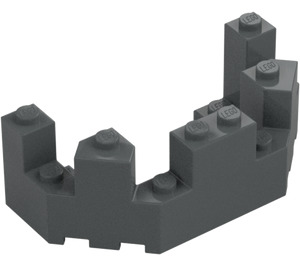 LEGO Tmavě kamenná šedá Kostka 4 x 8 x 2.3 Turret Horní (6066)