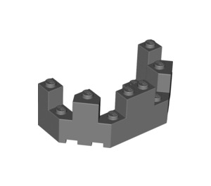 LEGO Dunkles Steingrau Backstein 4 x 8 x 2.3 Turret oben (6066)
