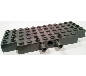 LEGO Mørk stengrå Klods 5 x 12 med Technic Huller Assembly (45403 / 45696)