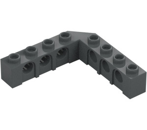 LEGO Dunkles Steingrau Stein 5 x 5 Ecke mit Löcher (28973 / 32555)