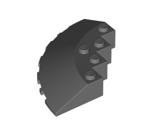 LEGO Dark Stone Gray Brick 6 x 6 Round (25°) Corner (95188)