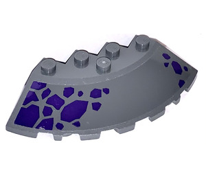 LEGO Gris pierre foncé Brique 6 x 6 Rond (25°) Coin avec Purple spots (Droite) Autocollant (95188)