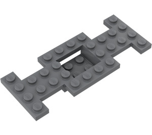 LEGO Dark Stone Gray Car Base 4 x 10 x 0.67 with 2 x 2 Open Center (4212)