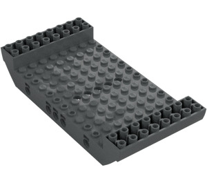 LEGO Tumma kivenharmaa Keskusta Hull 8 x 16 x 2.3 jossa Reiät (95227)