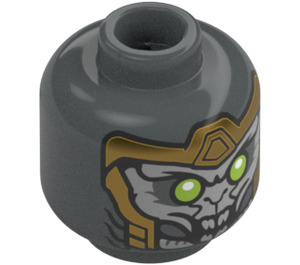 LEGO Dark Stone Gray Chitauri with Open Mouth Minifigure Head (Recessed Solid Stud) (3626 / 77221)