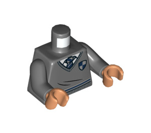 LEGO Mørk stengrå Cho Chang med Grå Sweater og Langt hår Minifig Torso (973 / 76382)