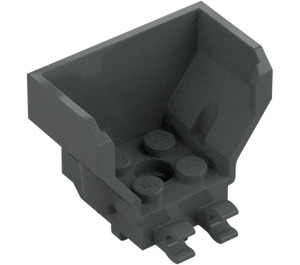 LEGO Dark Stone Gray Cockpit 2 x 4 x 3 with Clips (98876)