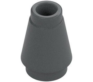 LEGO Grigio pietra scuro Cono 1 x 1 con scanalatura superiore (28701 / 59900)