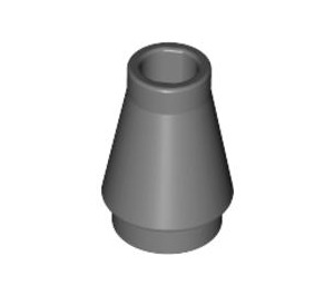 LEGO Dark Stone Gray Cone 1 x 1 without Top Groove (4589 / 6188)